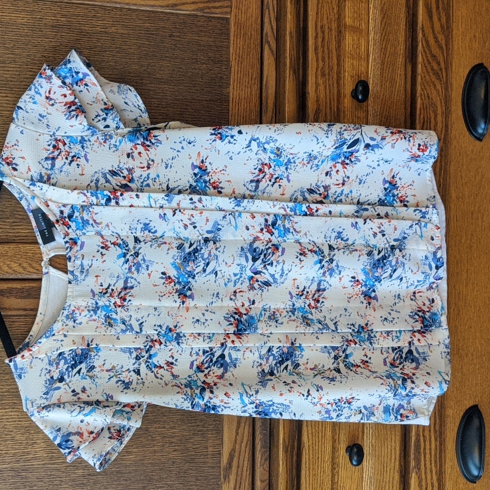 The Limited Cap Sleeve Abstract Print Blouse